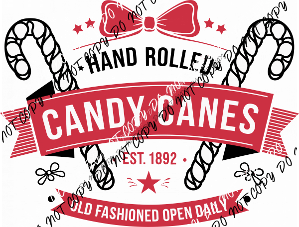 Old Fashioned Candy Canes DTF Transfer - We Print U Press DTF Transfers