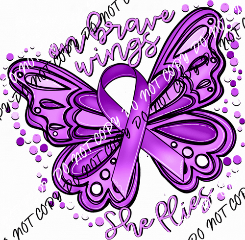 On Brave Wings Awareness Butterfly (Choose Color) DTF Transfer - We Print U Press DTF Transfers