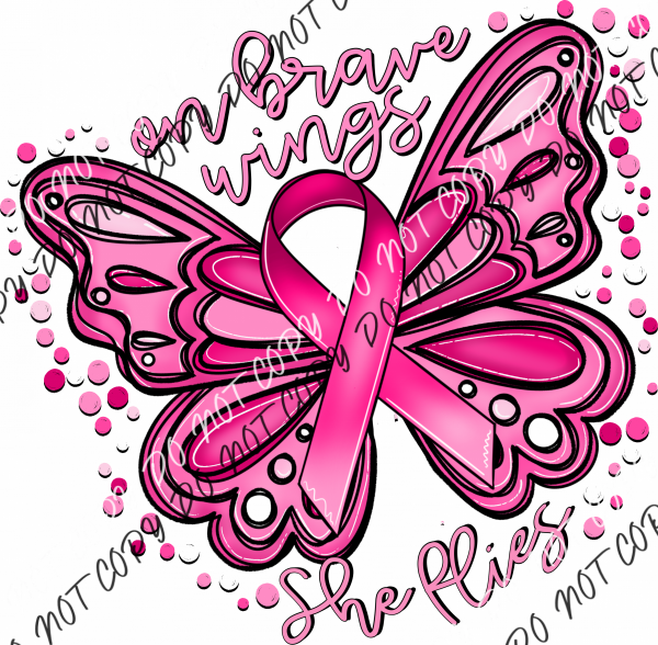 On Brave Wings Awareness Butterfly (Choose Color) Dtf Transfer Adult Xl-2Xl 12” / Pink Rtp Transfers