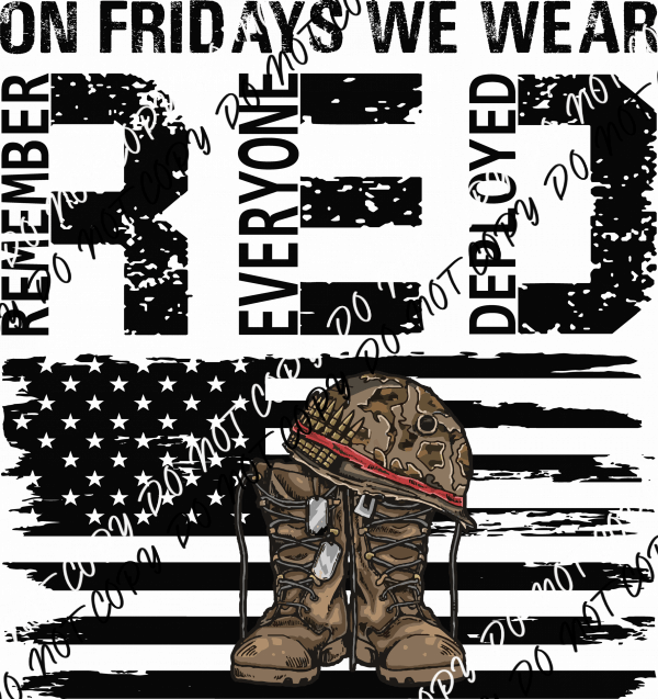 On Fridays We Wear Red DTF Transfer - We Print U Press DTF Transfers