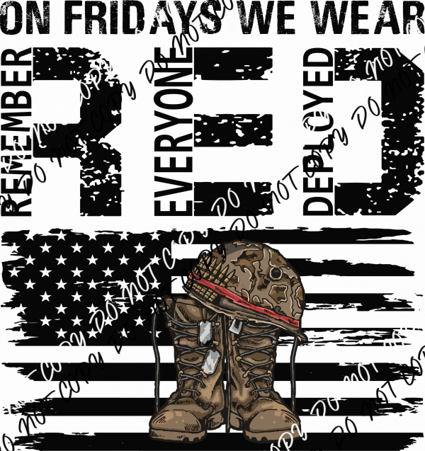 On Fridays We Wear Red DTF Transfer - We Print U Press DTF Transfers