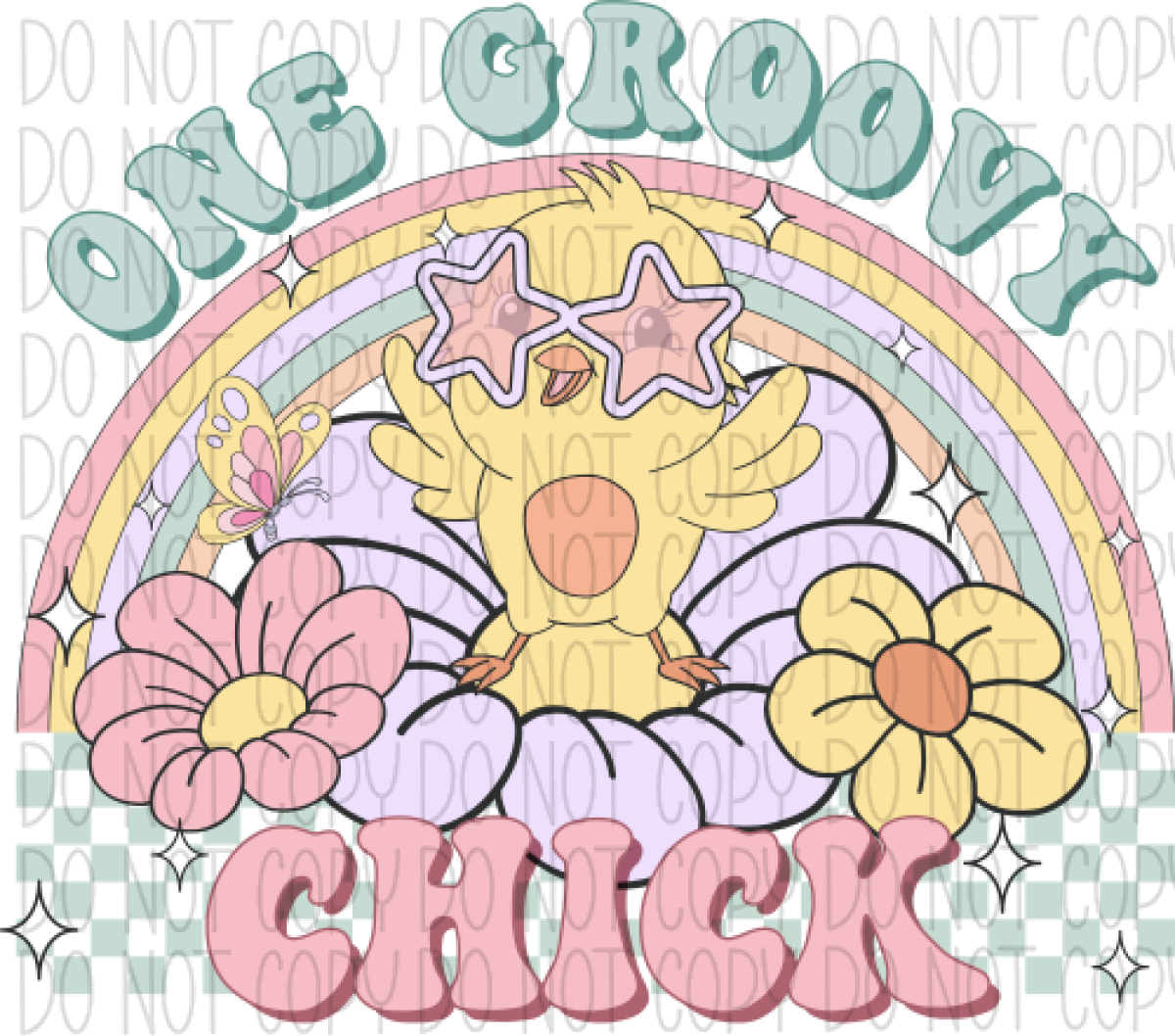 One Groovy Chick Dtf Transfer