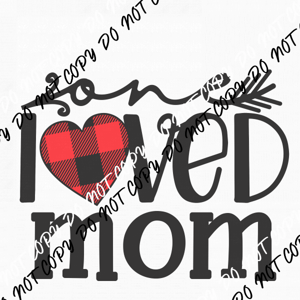 One Loved Mom Plaid DTF Transfer - We Print U Press DTF Transfers