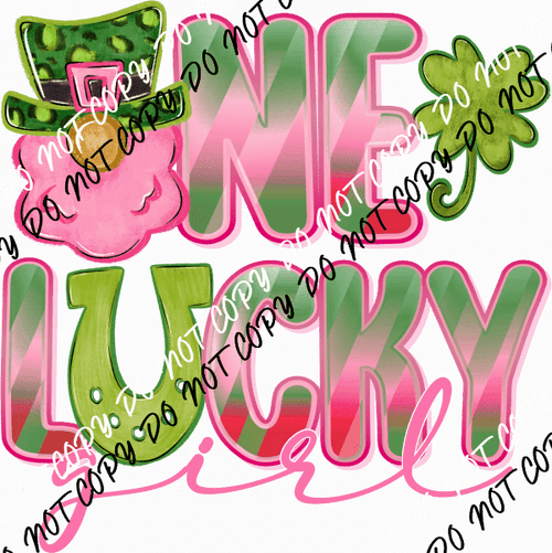 One Lucky Girl Leprechaun DTF Transfer - We Print U Press DTF Transfers