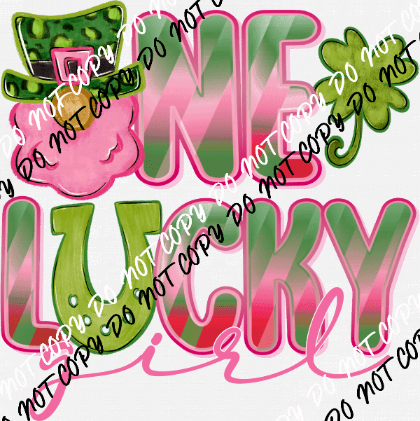 One Lucky Girl Leprechaun DTF Transfer - We Print U Press DTF Transfers