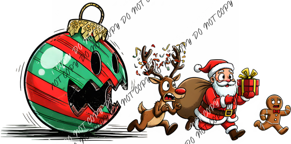 Ornament Monster Chase DTF Transfer RTP DTF Transfers