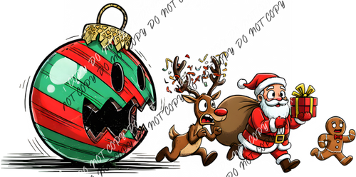 Ornament Monster Chase DTF Transfer RTP DTF Transfers