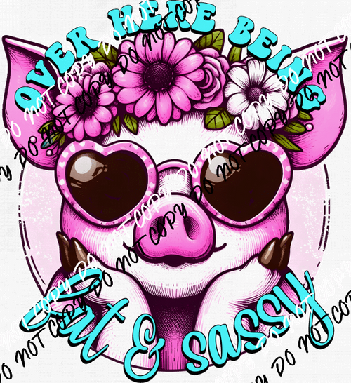 Over Here Being Fat & Sassy Pig DTF Transfer - We Print U Press DTF Transfers