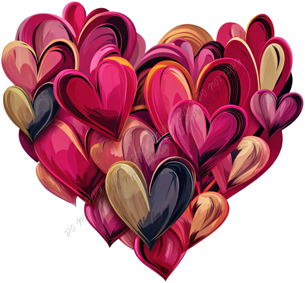 Painted Heart Brushstroke DTF Transfer RTP DTF Transfers
