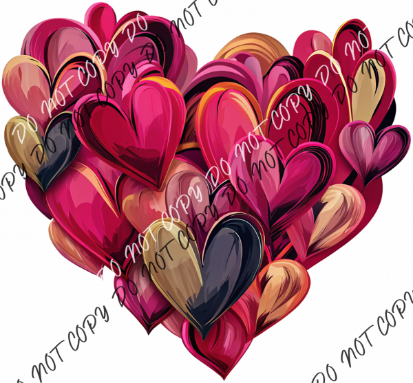 Painted Heart Brushstroke DTF Transfer RTP DTF Transfers