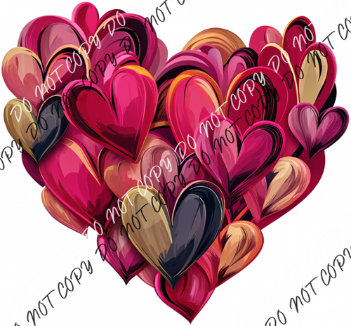 Painted Heart Brushstroke DTF Transfer RTP DTF Transfers