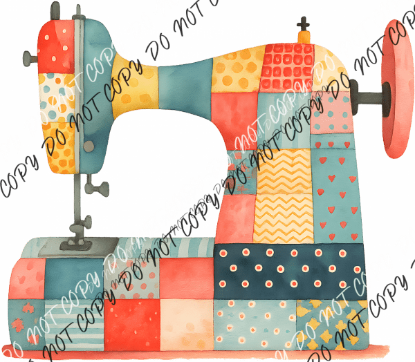 Patchwork Sewing Machine DTF Transfer - We Print U Press DTF Transfers