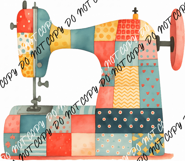 Patchwork Sewing Machine DTF Transfer - We Print U Press DTF Transfers