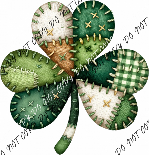 Patchwork Shamrock DTF Transfer RTP DTF Transfers