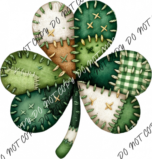 Patchwork Shamrock DTF Transfer RTP DTF Transfers