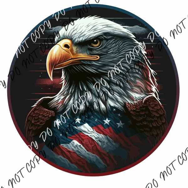 Patriot Eagle With American Flag Dtf Transfer