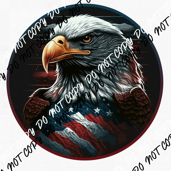 Patriot Eagle with American Flag DTF Transfer - We Print U Press DTF Transfers