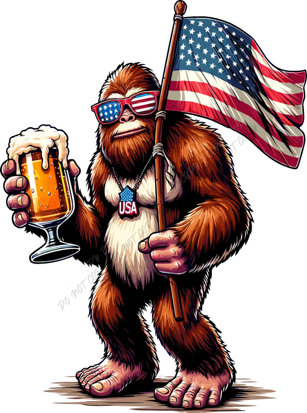Patriotic Bigfoot USA DTF Transfer - RTP DTF Transfer