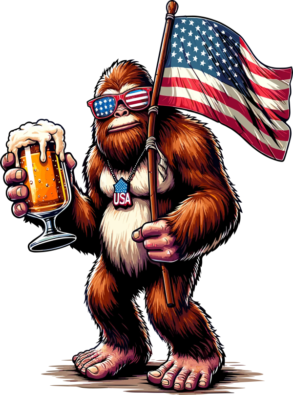 Patriotic Bigfoot USA DTF Transfer - RTP DTF Transfer