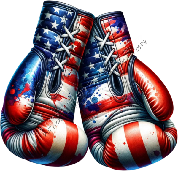 Patriotic Boxing Gloves DTF Transfer RTP DTF Transfers