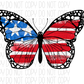 Patriotic Butterfly Dtf Transfer
