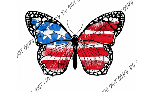 Patriotic Butterfly Dtf Transfer