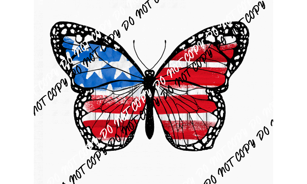 Patriotic Butterfly DTF Transfer - We Print U Press DTF Transfers