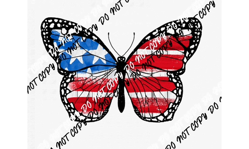 Patriotic Butterfly DTF Transfer - We Print U Press DTF Transfers