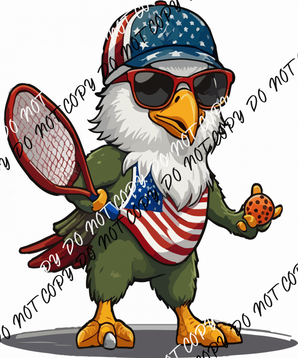 Patriotic Pickleball Eagle DTF Transfer - We Print U Press DTF Transfers