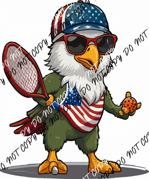 Patriotic Pickleball Eagle DTF Transfer - We Print U Press DTF Transfers