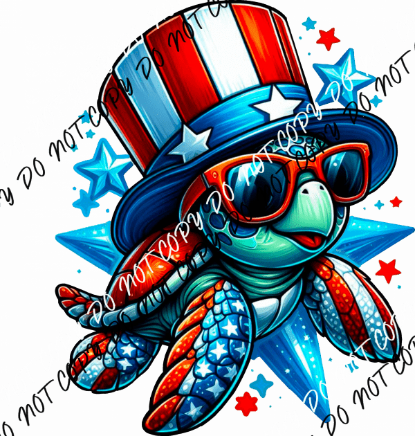 Patriotic Sea Turtle DTF Transfer - We Print U Press DTF Transfers