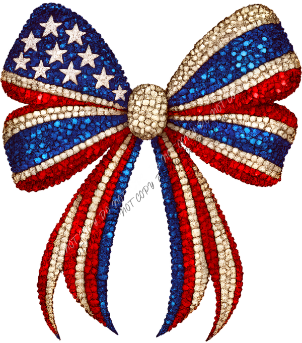 Patriotic Sequin USA Bow DTF Transfer RTP DTF Transfers