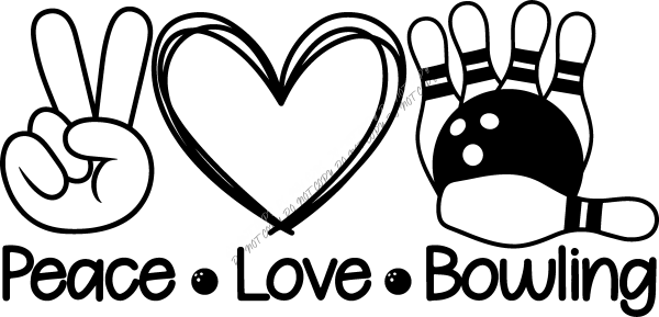 Peace Love Bowling DTF Transfer RTP DTF Transfers