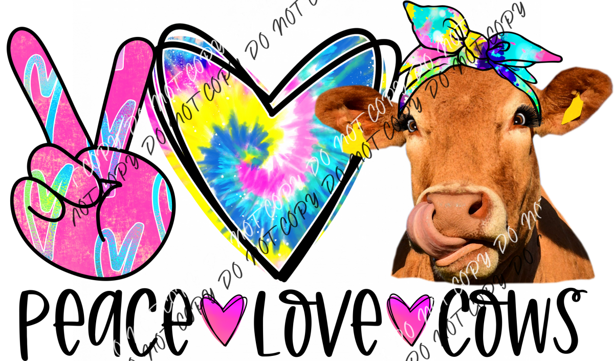Peace Love Cows Dtf Transfer