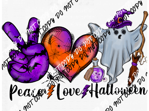 Peace Love Halloween DTF Transfer - We Print U Press DTF Transfers