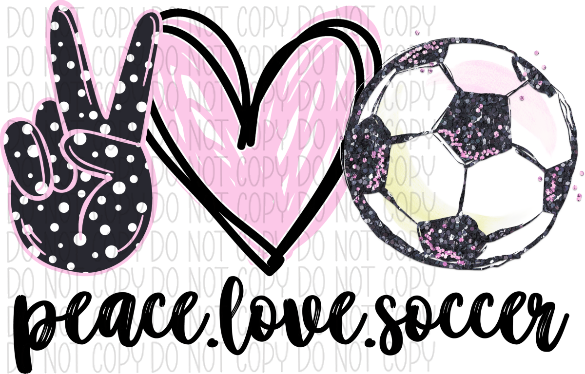 Peace Love Soccer Pink Dtf Transfer