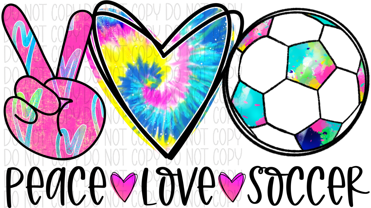 Peace Love Soccer Tie Dye Dtf Transfer