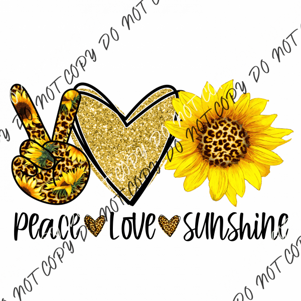 Peace Love Sunshine Leopard DTF Transfer - We Print U Press DTF Transfers