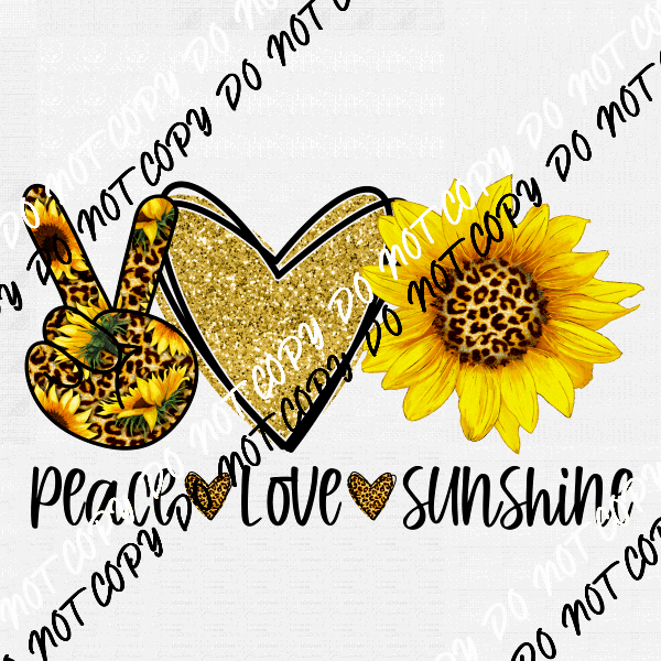 Peace Love Sunshine Leopard DTF Transfer - We Print U Press DTF Transfers