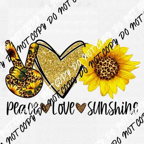 Peace Love Sunshine Leopard DTF Transfer - We Print U Press DTF Transfers