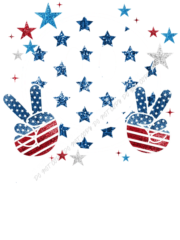 Peace Sign American Flag DTF Transfer - RTP DTF Transfer