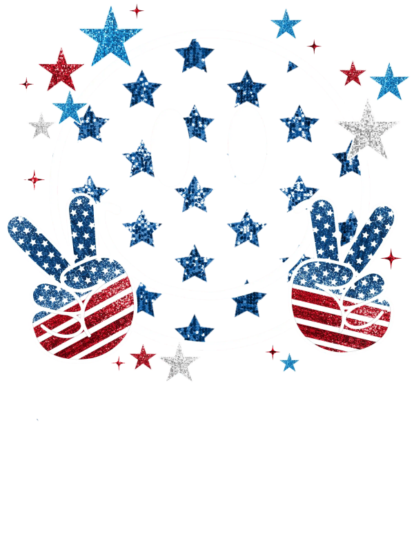 Peace Sign American Flag DTF Transfer - RTP DTF Transfer