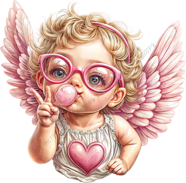 Peace Sign Cupid Baby DTF Transfer RTP DTF Transfers