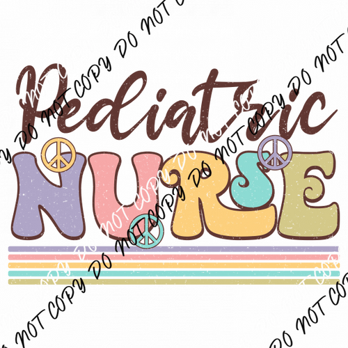 Pediatric Nurse Peace DTF Transfer - We Print U Press DTF Transfers