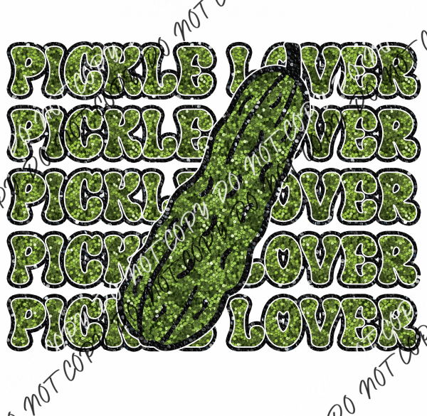 Pickle Lover Faux Sequins Dtf Transfer Transfers