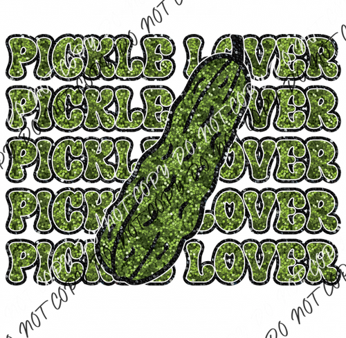 Pickle Lover Faux Sequins Dtf Transfer Transfers