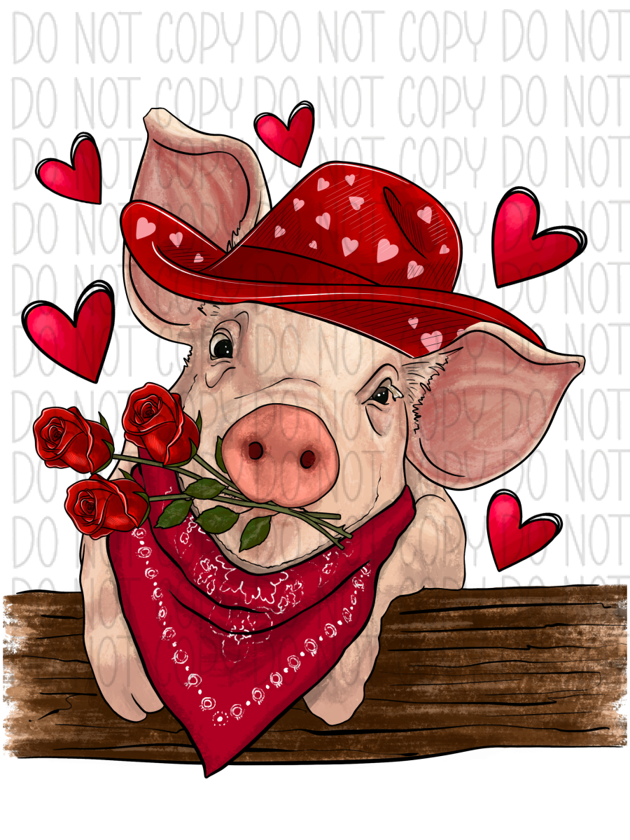 Pig Valentines Day Dtf Transfer