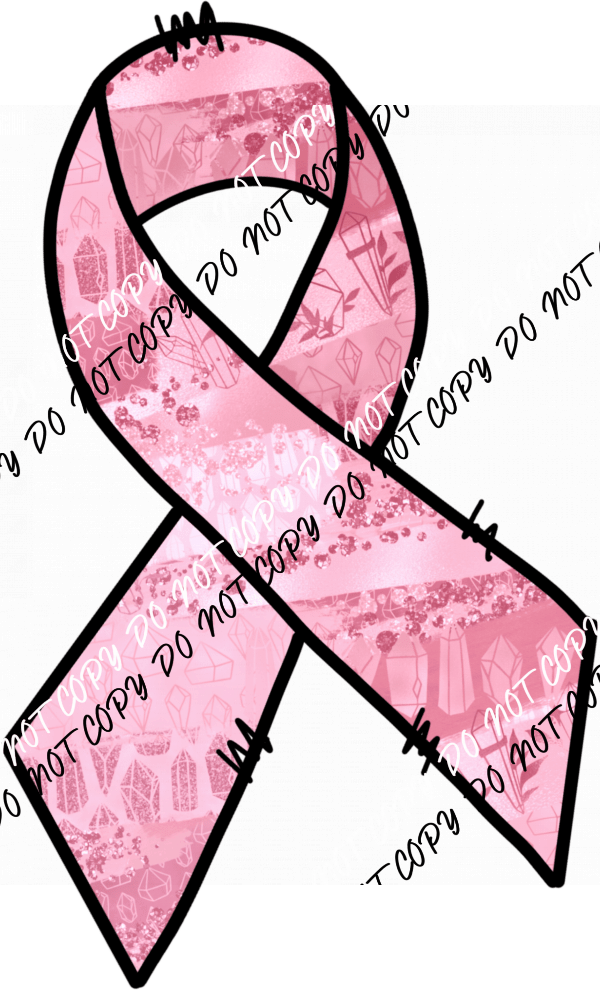 Pink Crystal Ribbon DTF Transfer - We Print U Press DTF Transfers