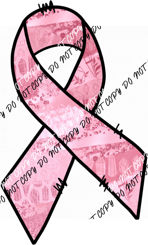Pink Crystal Ribbon DTF Transfer - We Print U Press DTF Transfers