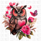 Pink Floral Brown Owl Watercolor Dtf Transfer